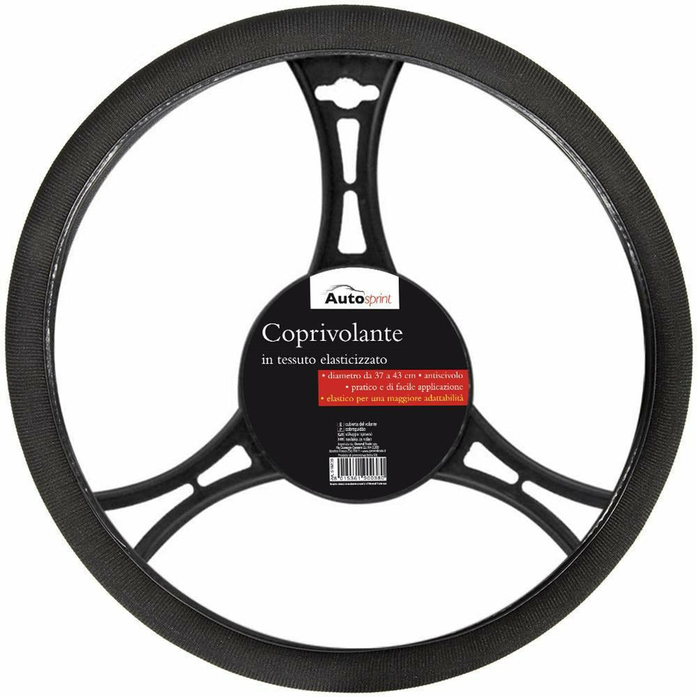 AUTO SPRINT - Coprivolante in Tessuto Elasticizzato Nero diametro 37-43 cm